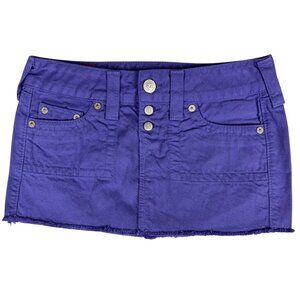 True Religion Womens Purple Mini Skirt Size 26 Y2K Rare NWOT Cotton USA Made